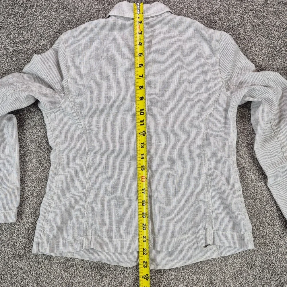 Eileen Fisher Blazer Womens XS Gray Pinstripe Hemp Organic Cotton Jacket